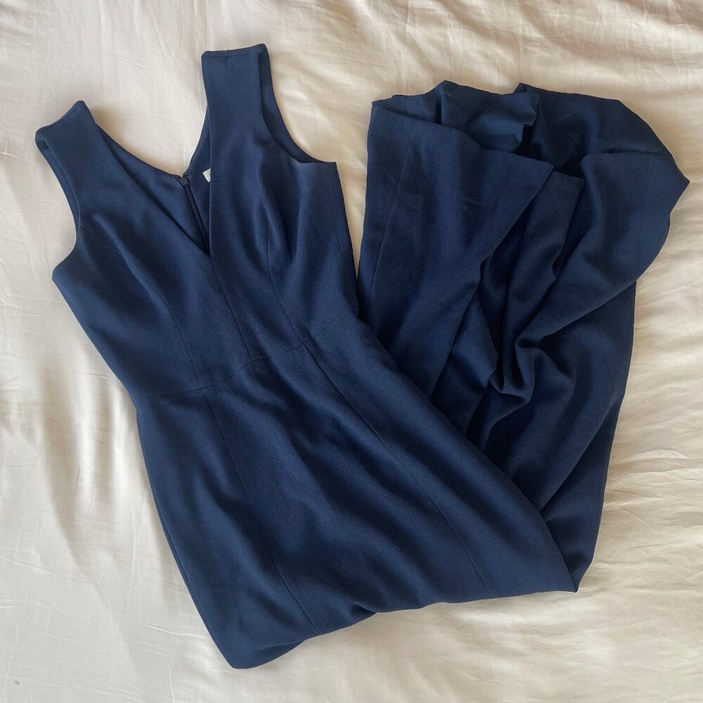 Dress the Population Sandra Plunge Crepe Trumpet Gown